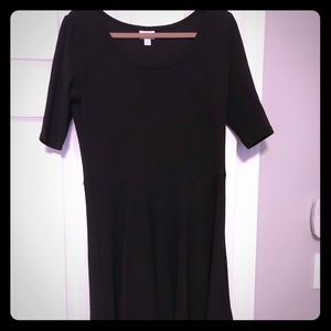 NWOT Lularoe Solid Black Nicole Dress